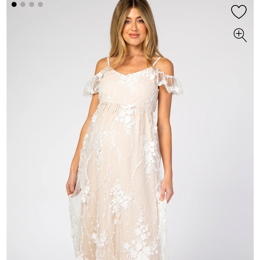 NWOT PinkBlush Maternity Ivory Lace Formal Dress